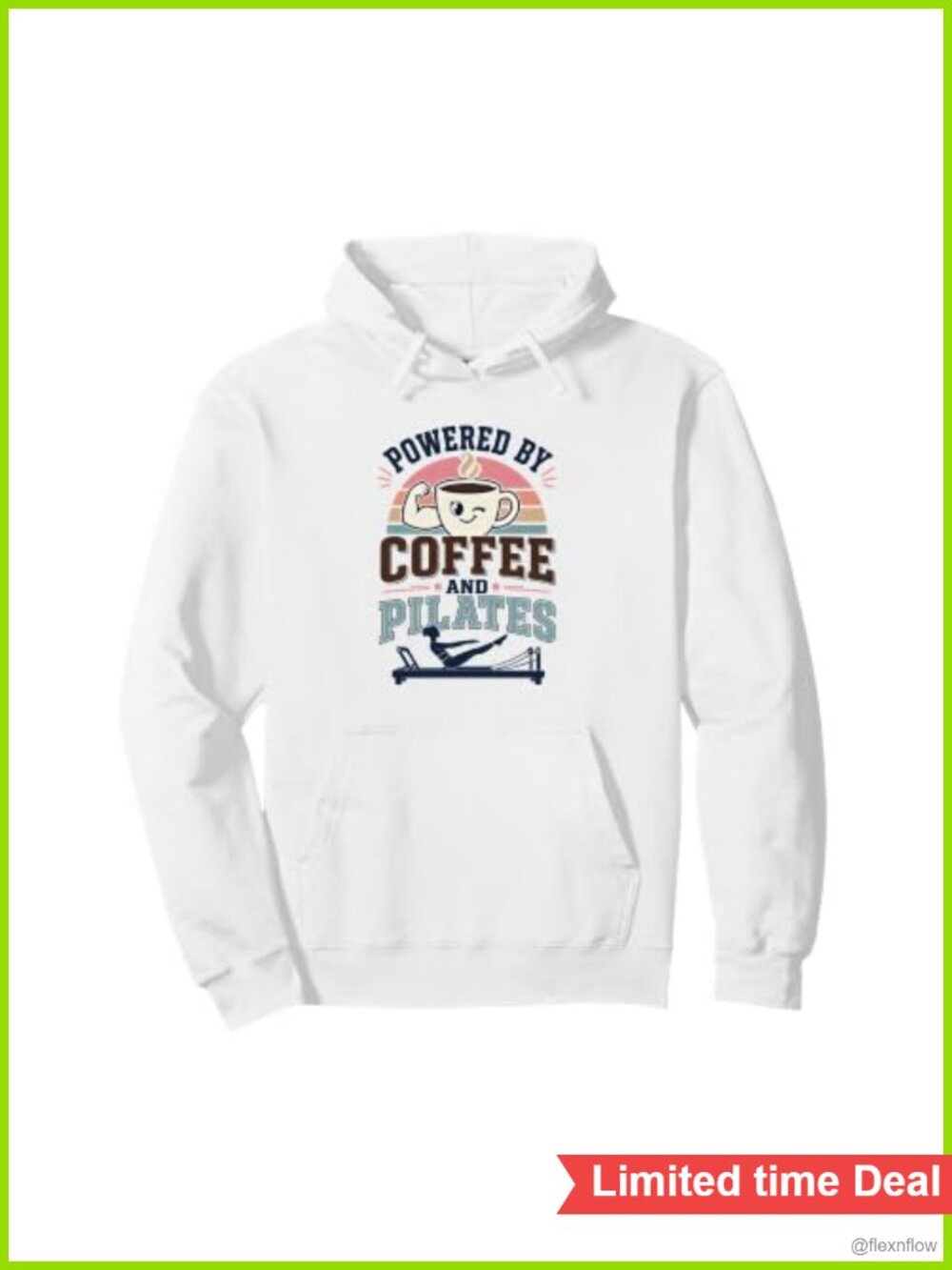 Pilates Coffee Reformer Pullover Hoodie Cotton Blend Classic Fit